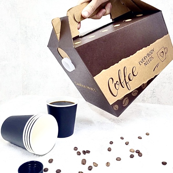 Кофе американо, свежесваренный из молотого зерна, со сливками и сахаром, 10 порций